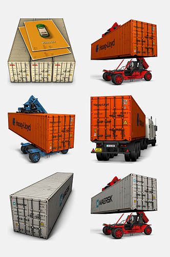 集装箱货车货物免抠元素