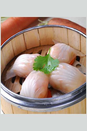 小吃水晶虾饺摄影图片