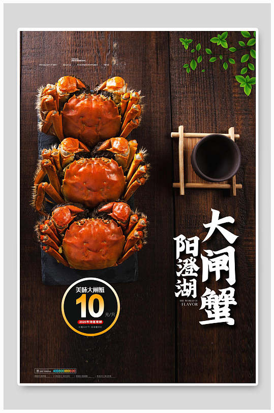 高端美味阳澄湖大闸蟹促销海报