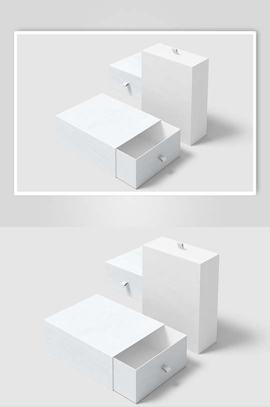 简约自然抽拉盒子包装展示样机