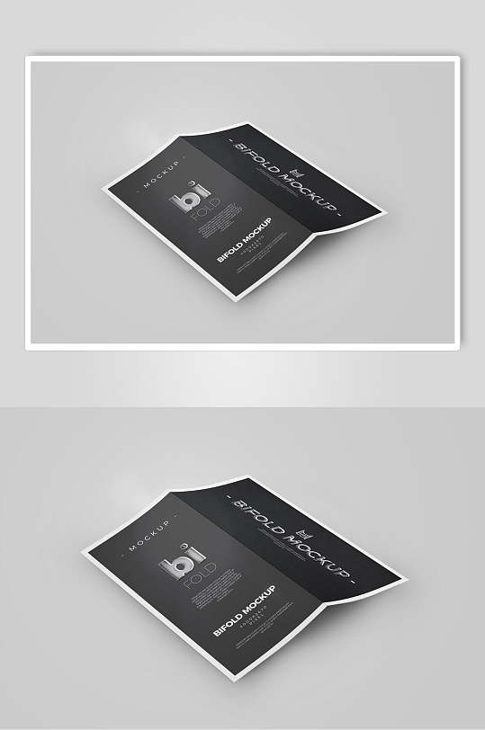 简约精致黑色商务两折页样机