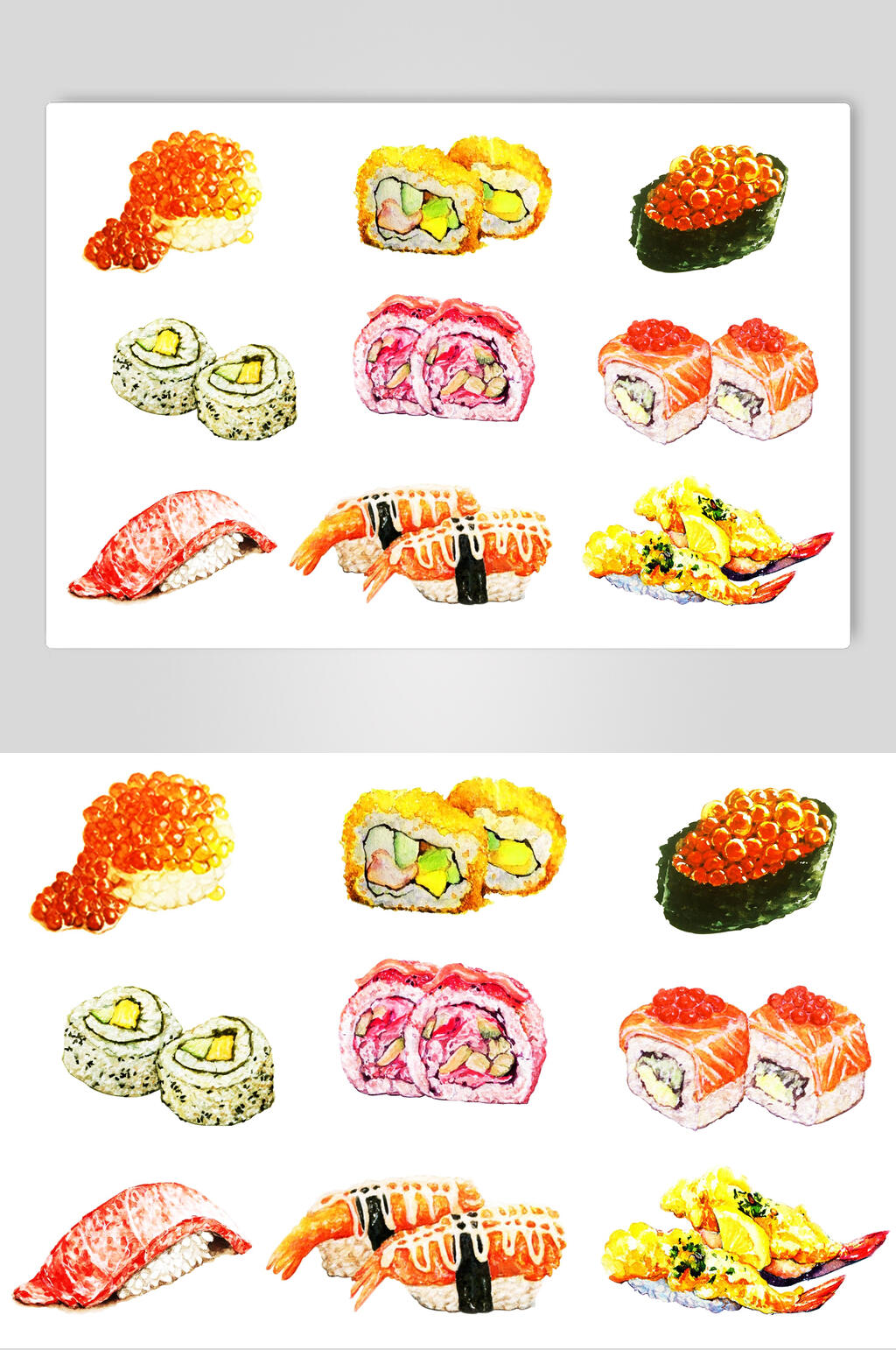 海鲜美食寿司插画素材素材