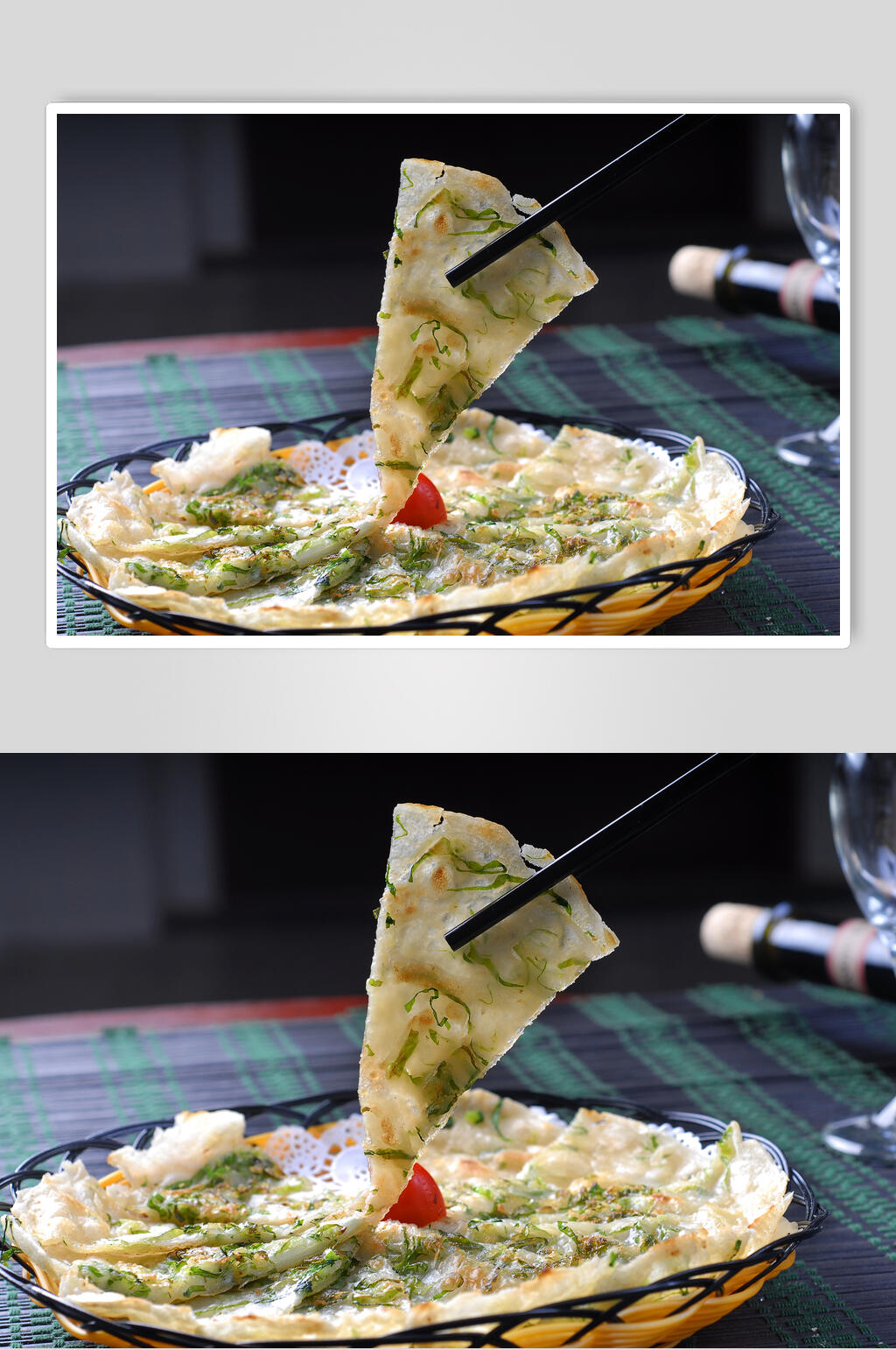 特色小吃野菜煎饼美食高清图片素材