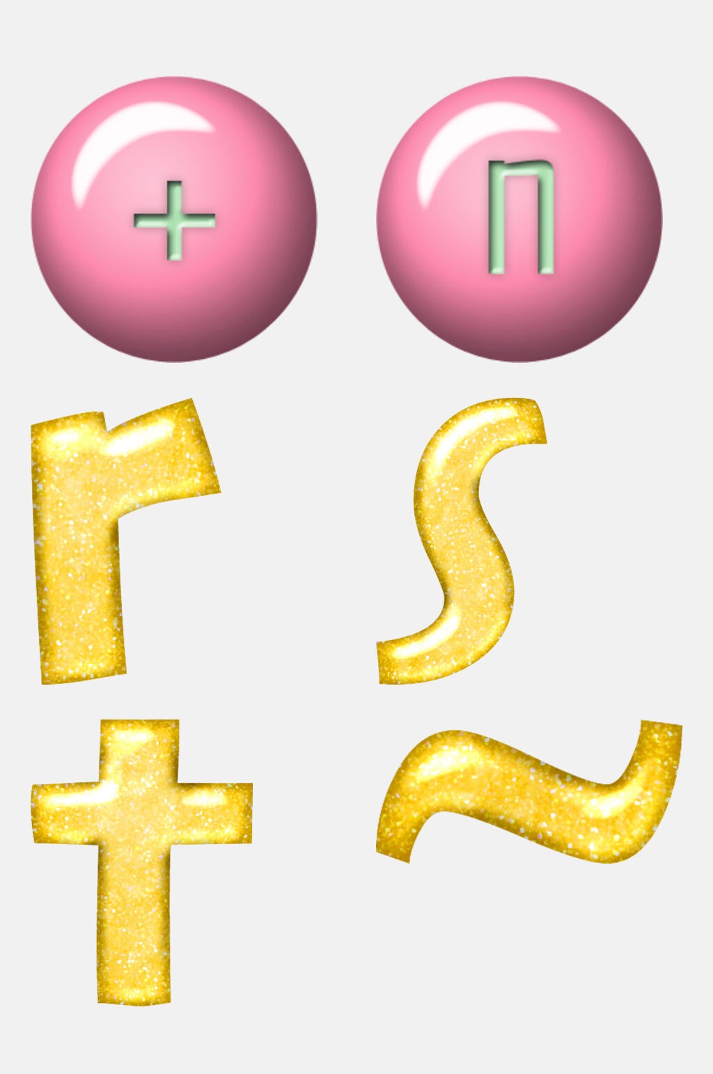 创意黄粉数字字母免抠元素素材