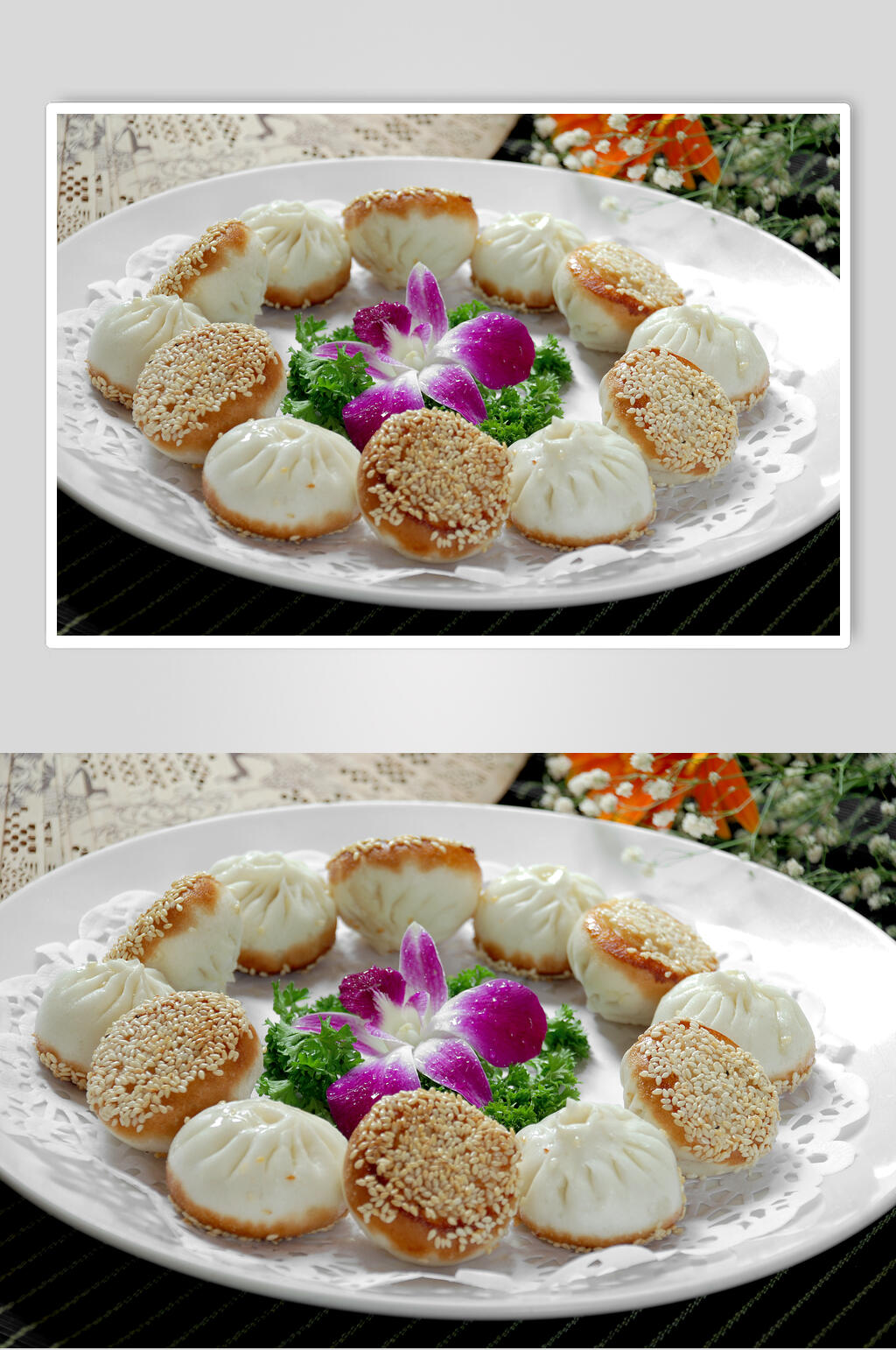 芝麻煎包食品图片素材