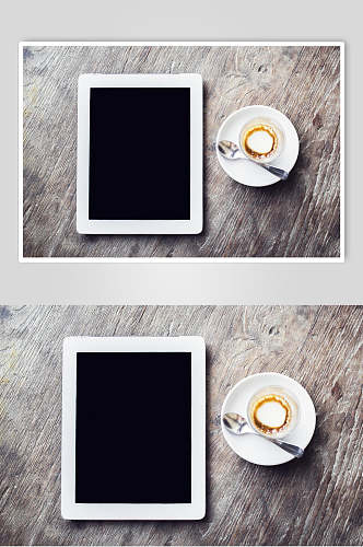 平板咖啡海报食品摄影图片