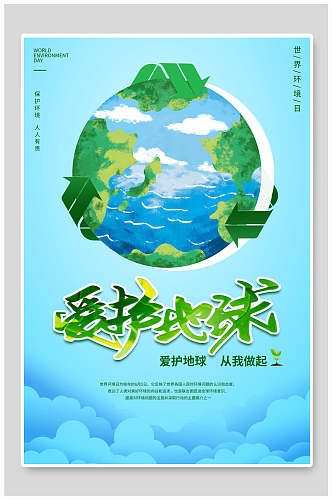 爱护地球世界环境日海报