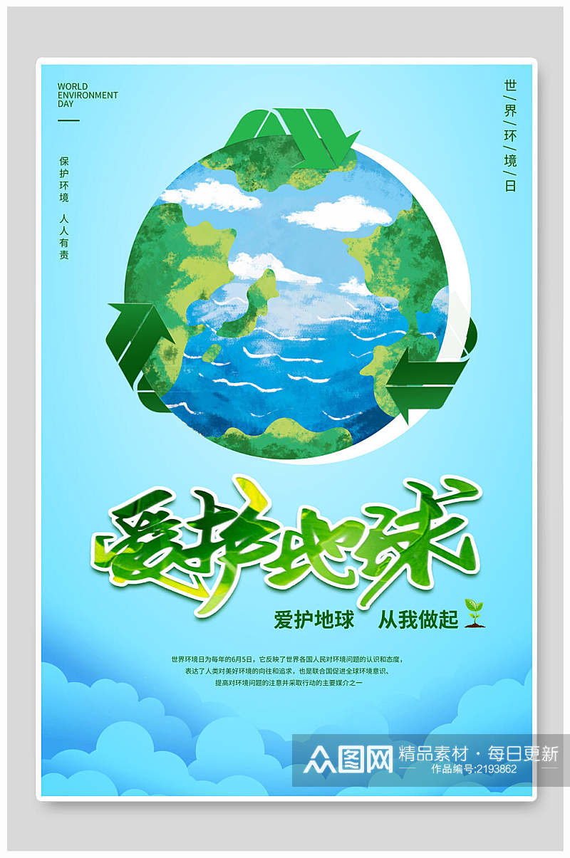 爱护地球世界环境日海报素材