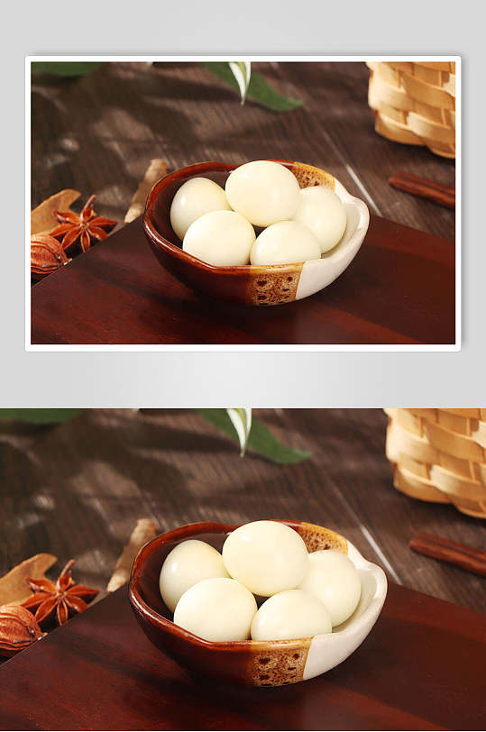 鹌鹑蛋螺蛳粉摄影图片