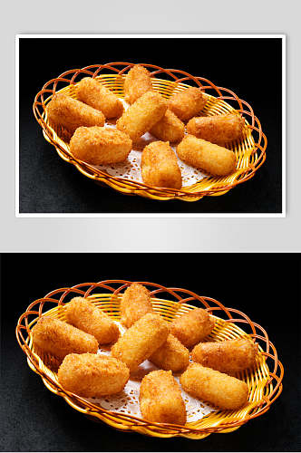 小吃黄金米麻薯棒摄影图片