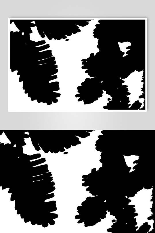 创意黑白植物树叶影子素材