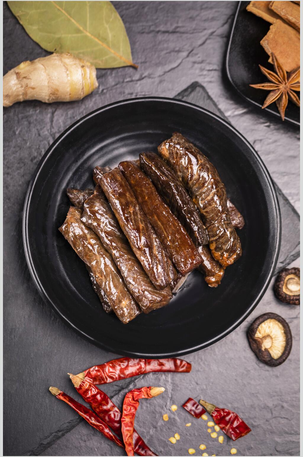 美味香菇牛肉干摄影图片素材