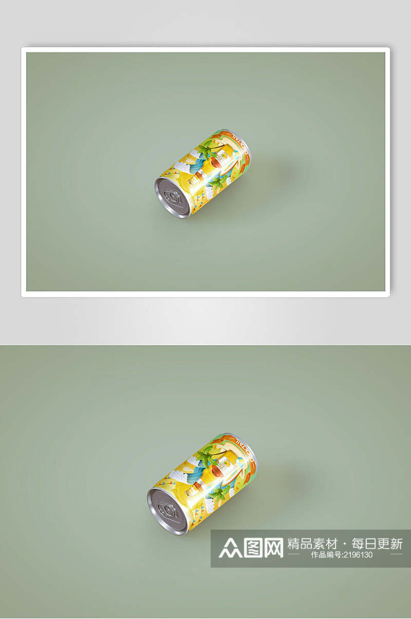 冰镇易拉罐饮料瓶样机效果图素材