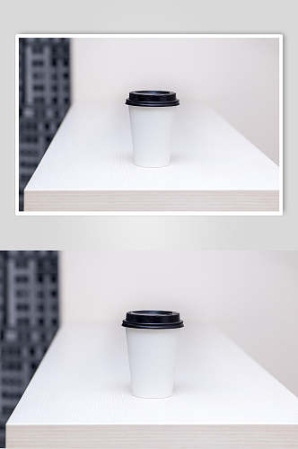 白色办公桌咖啡海报食品摄影图片