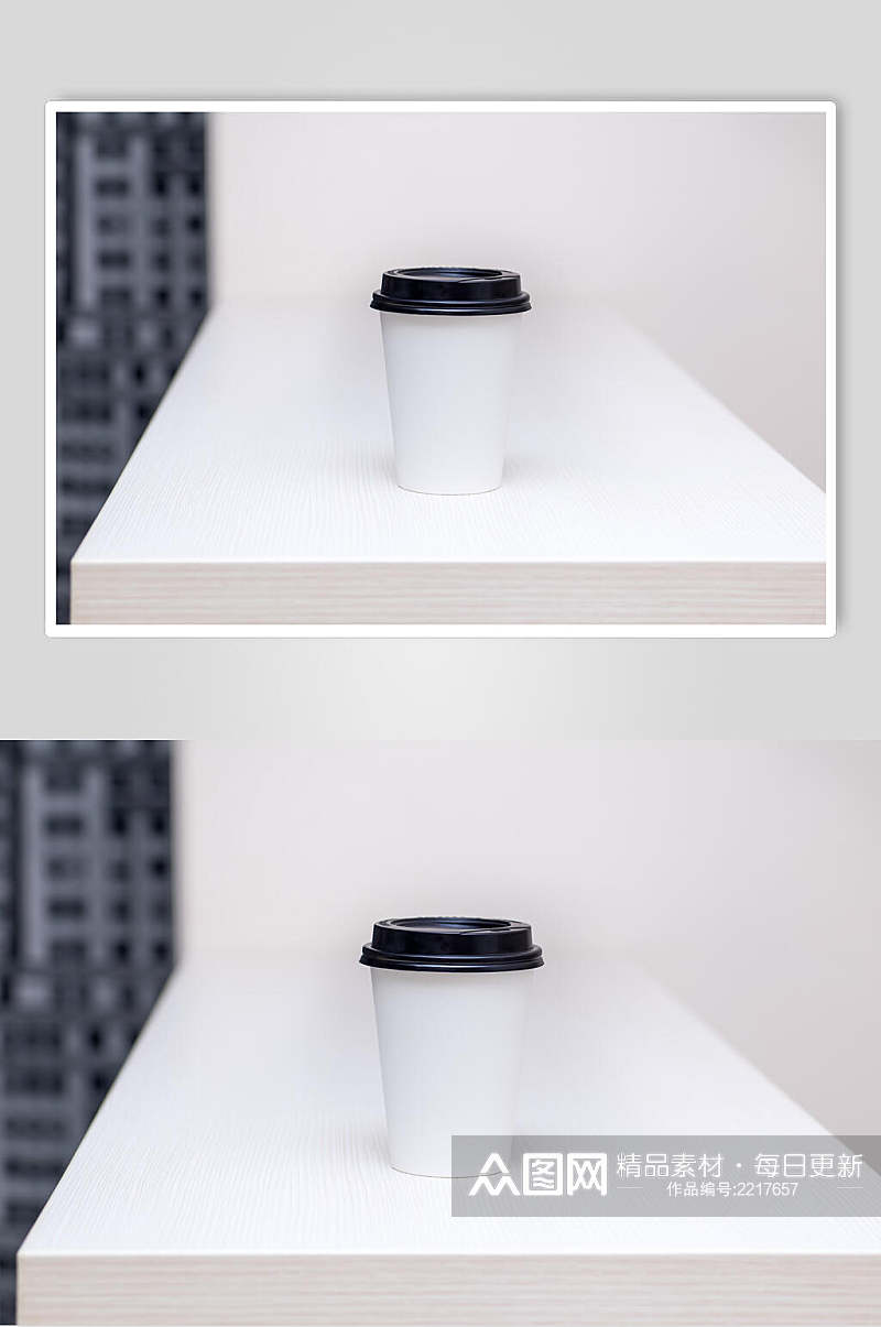 白色办公桌咖啡海报食品摄影图片素材
