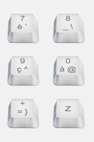 创意灰色键盘按键免抠元素