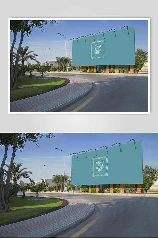 时尚精美户外展板海报样机
