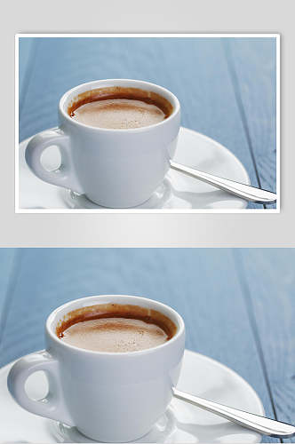 蓝底咖啡海报食品摄影图片