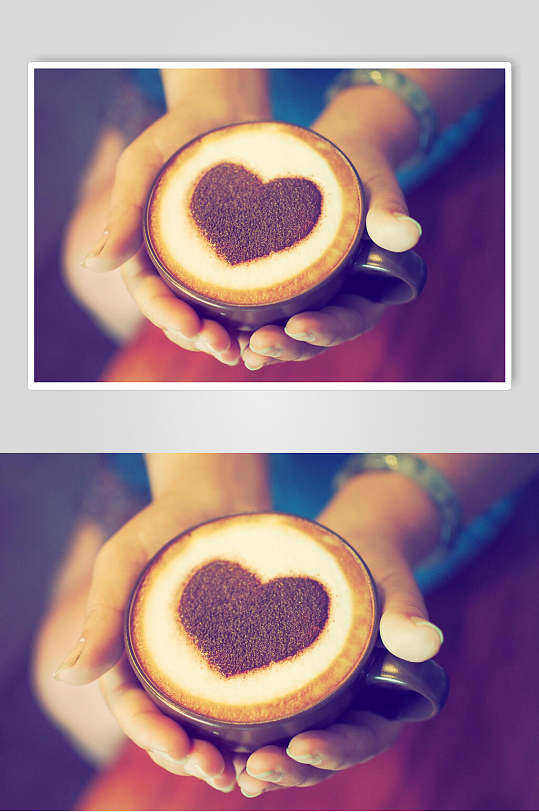 香浓美味下午茶爱心咖啡海报食品图片