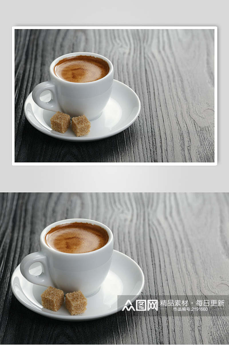 木纹底加糖咖啡海报食品摄影图片素材