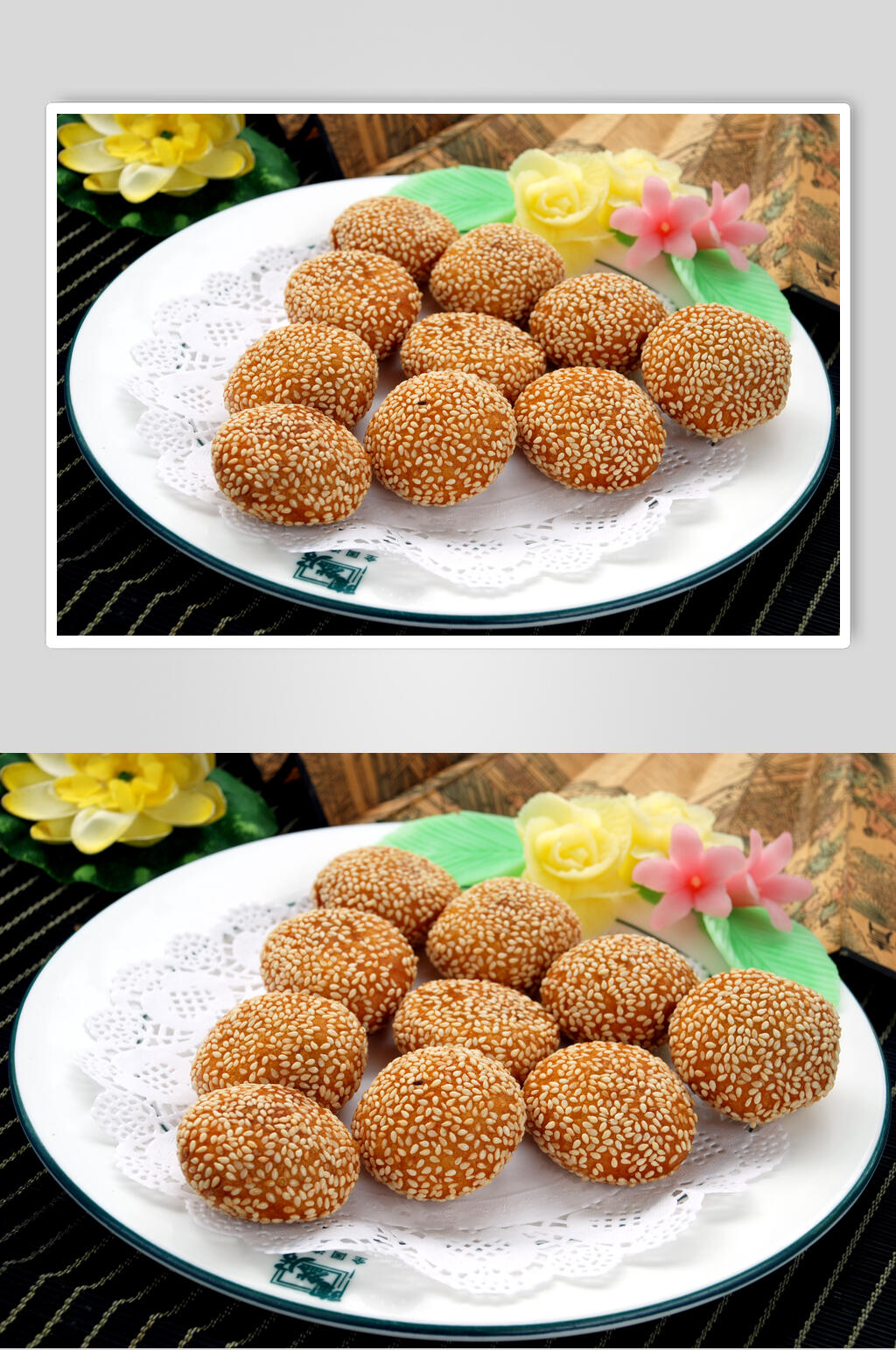 香麻金瓜饼摄影图素材