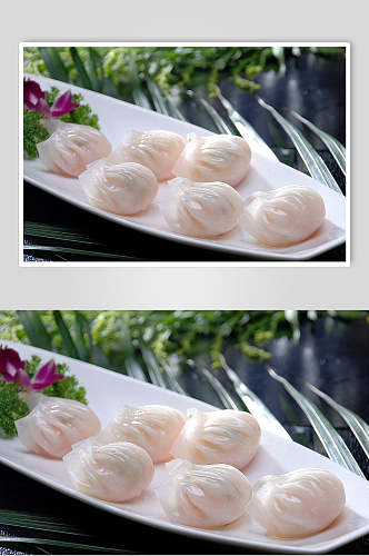 新鲜美味虾饺王摄影图片