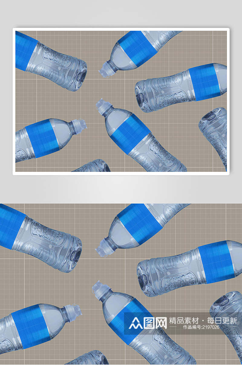 简洁矿泉水瓶样机效果图素材