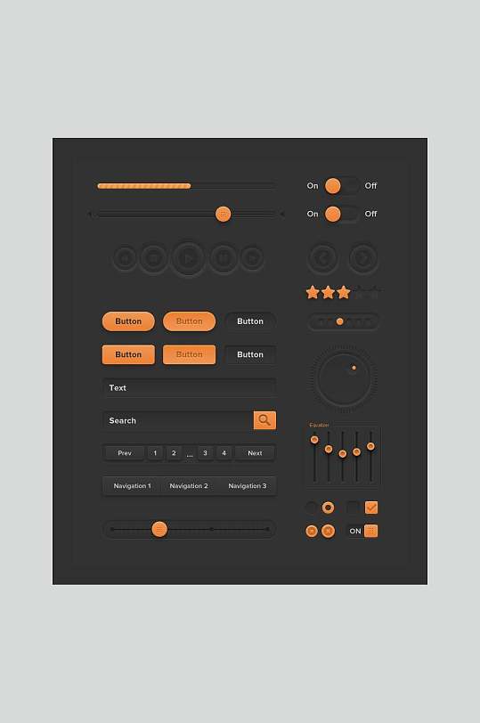 时尚黑色高级感大气唯美ui按钮素材
