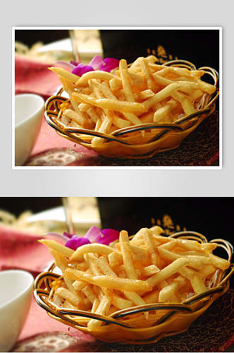 阿伦西亚美味小食炸薯条摄影图