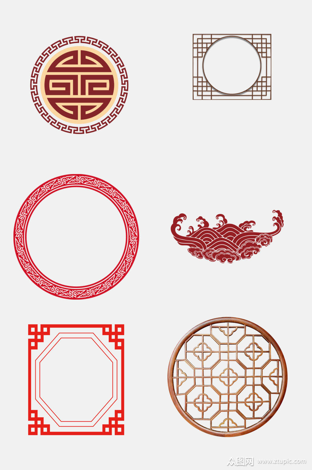 复古风简约花纹图案免抠元素