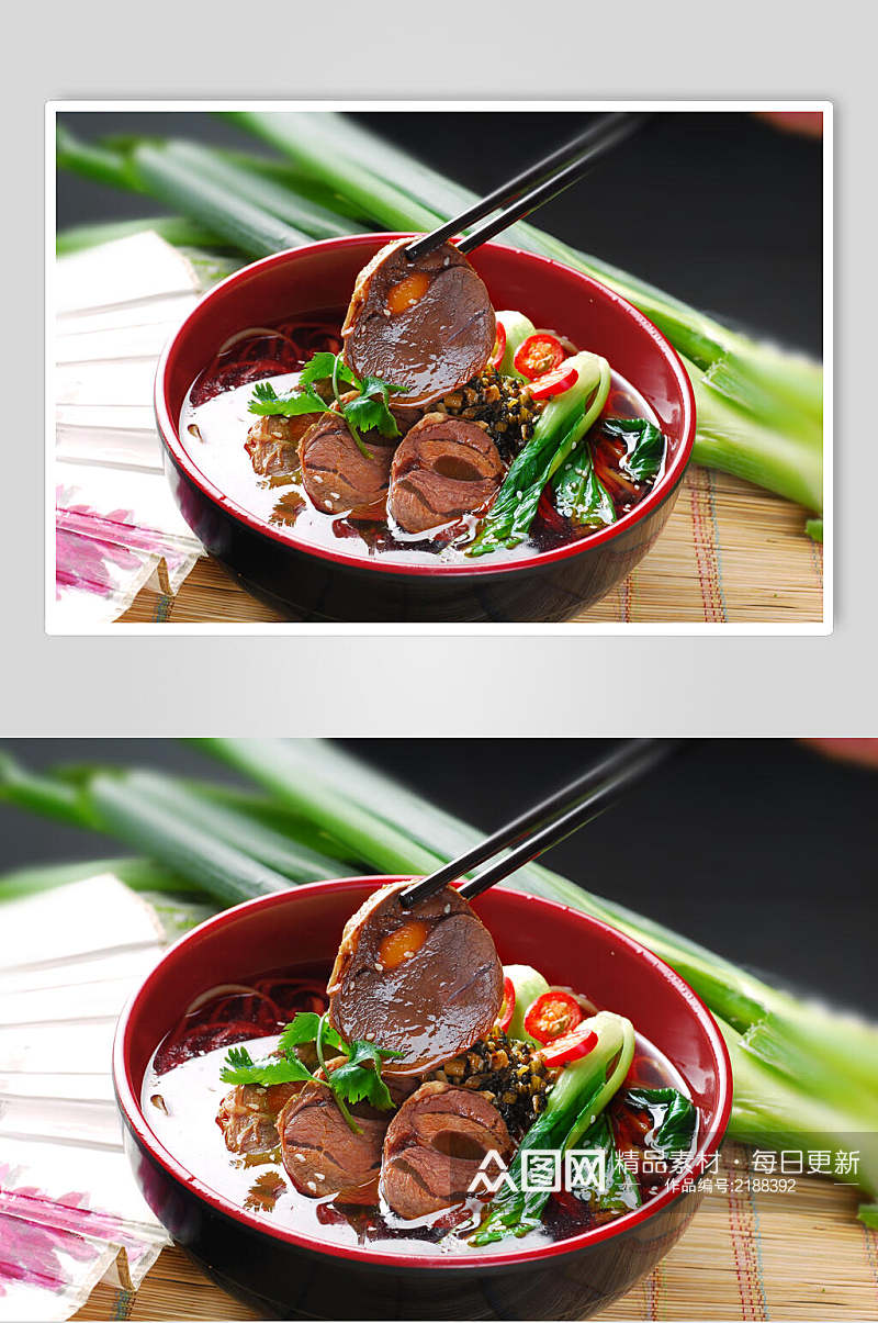 中式面食鲜椒牛肉面美食图片素材