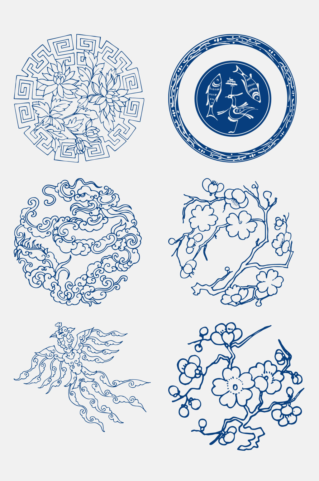 手繪中國傳統(tǒng)吉祥紋樣免摳元素素材