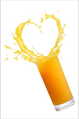 创意爱心橙汁饮料冷饮食物高清图片