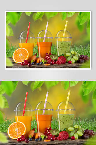 清新绿色果汁饮料冷饮食物高清图片