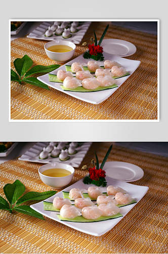 小吃水晶虾饺摄影图片