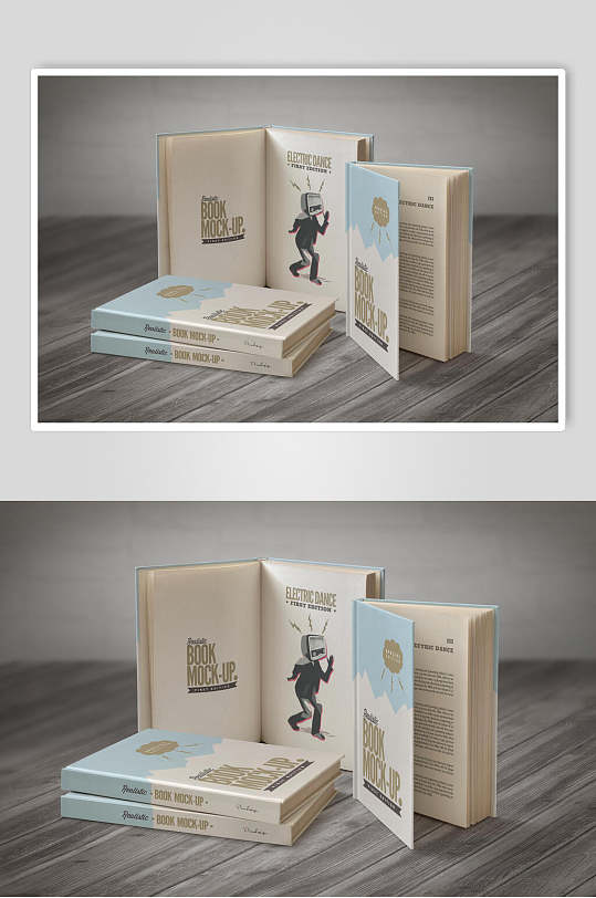 清新硬壳书籍书本封面样机效果图-众图网