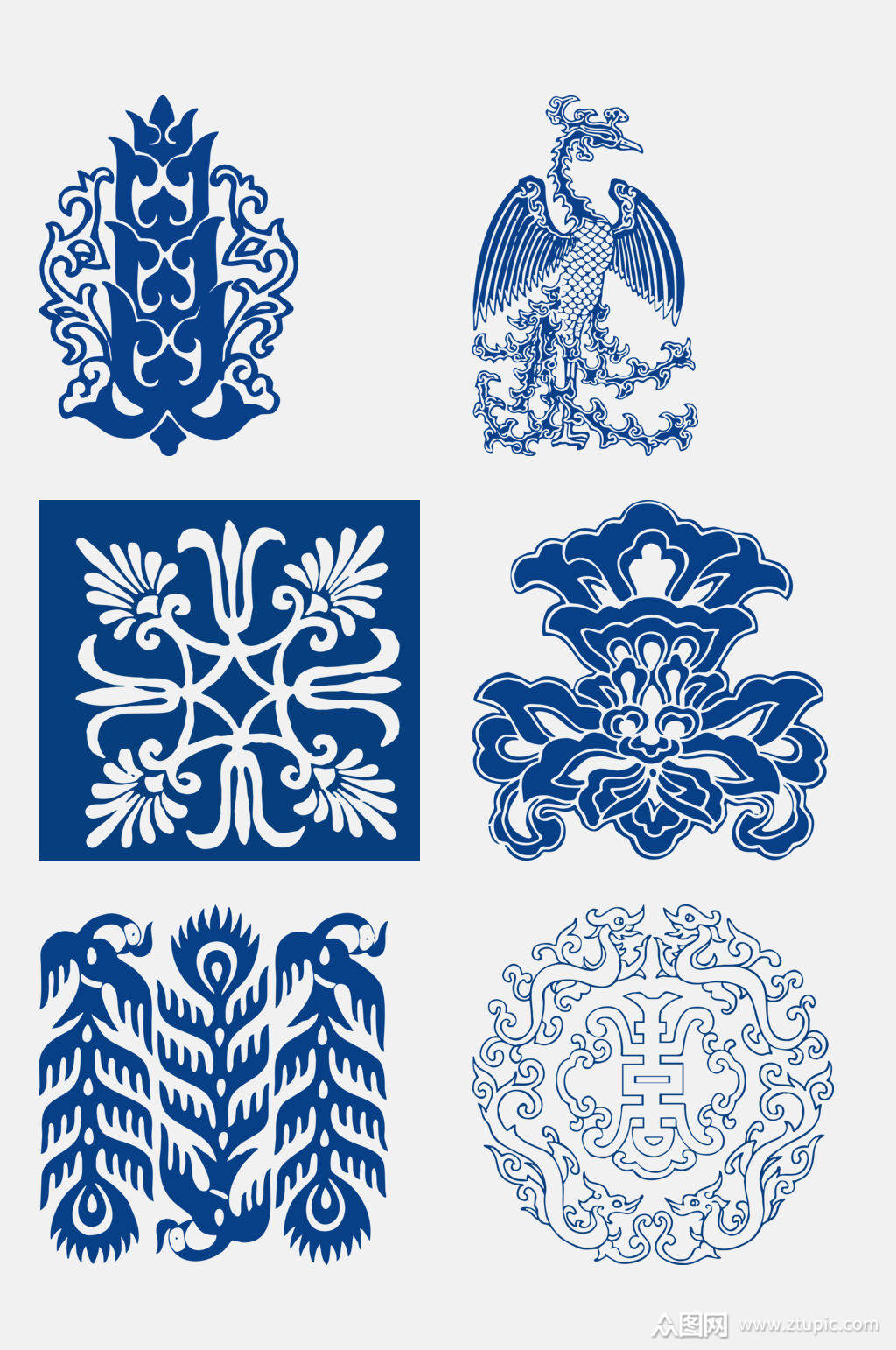 精致中国传统吉祥纹样免抠元素