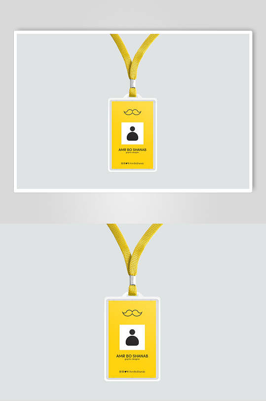 高档极简公司工作证样机