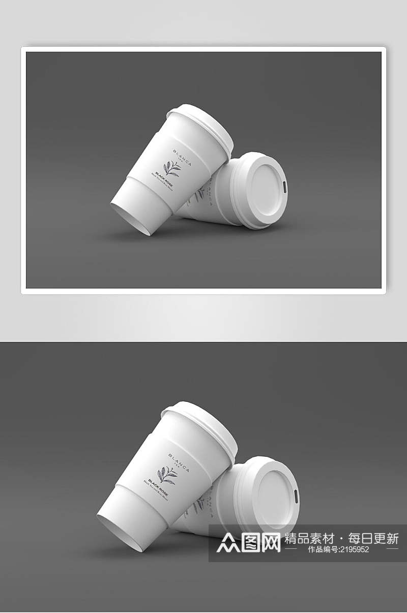 纸杯茶叶包装样机效果图素材