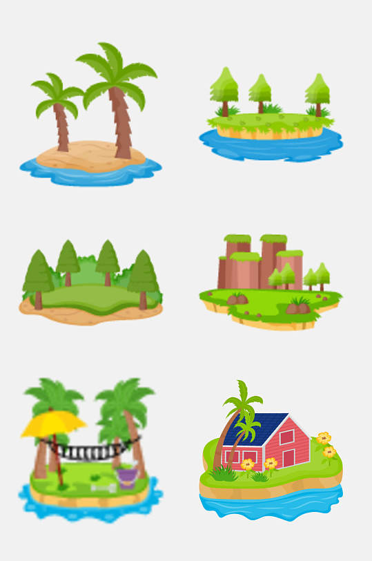 小岛海岛度假风景免抠元素
