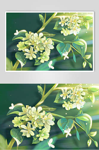绿色植物花卉插画素材