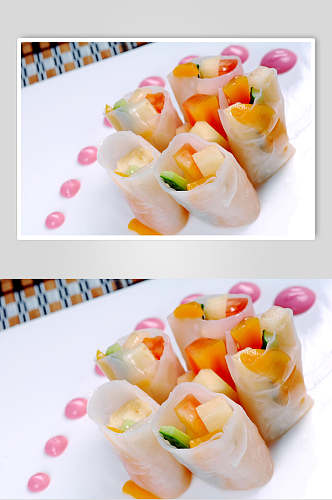 一品小菜越南蔬菜卷卷摄影图片