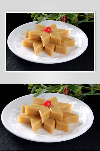 大小吃豌豆黄摄影图片