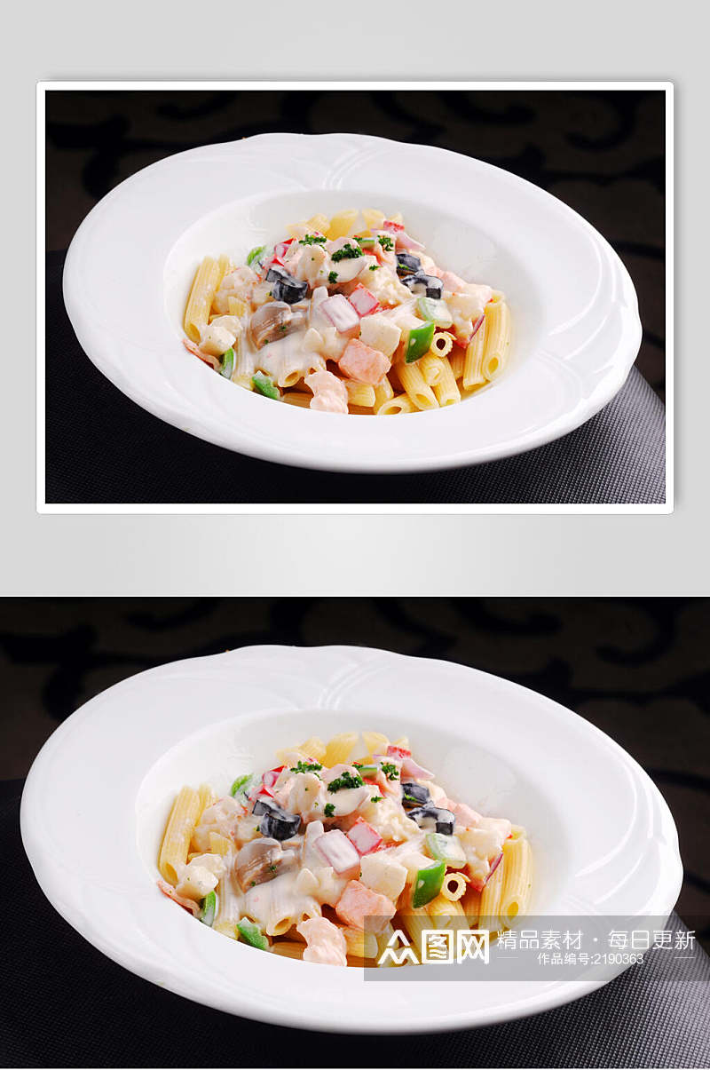 意大利海鲜通心粉食品图片素材