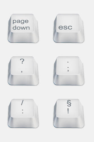 白色大气键盘按键免抠元素