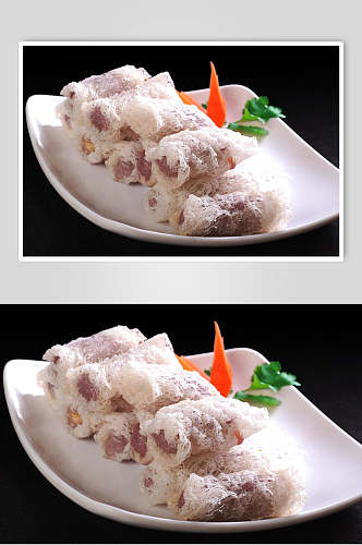 小吃香芋米皮卷摄影图片
