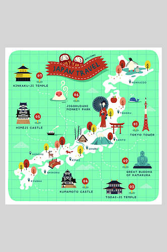小清新创意日本旅游海报