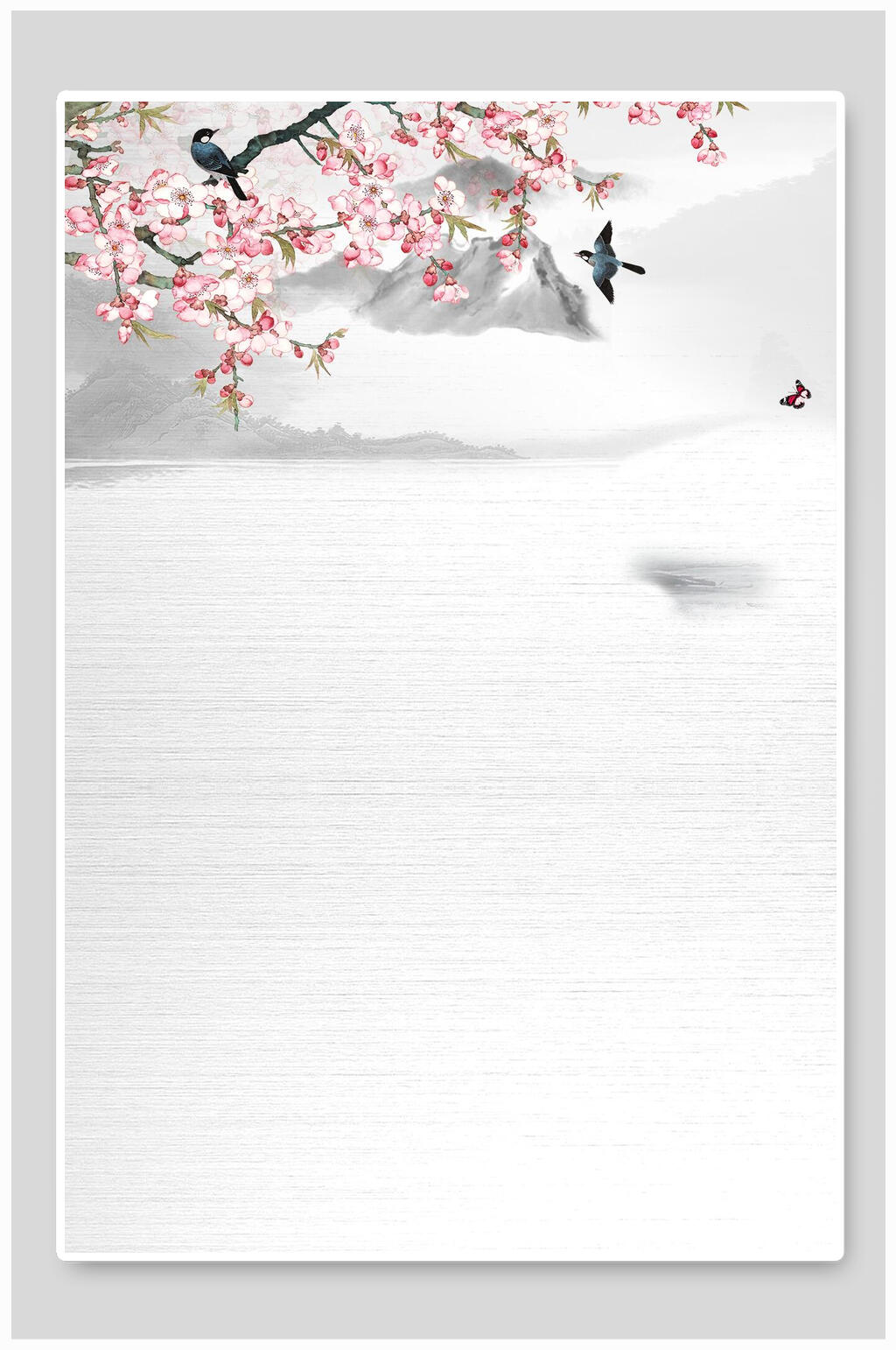 简洁桃花背景素材素材