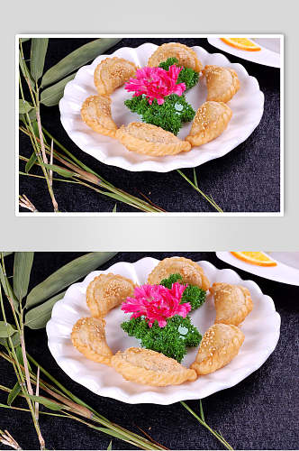 小吃肉松酥饺食品高清图片