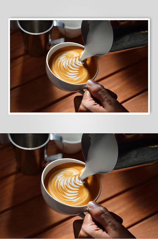 创意拉花下午茶咖啡海报食品摄影图片